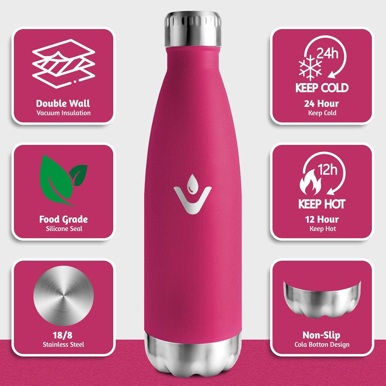 image:imageMotswedi Gourde Isotherme 500ml Gourde Inox Enfant 24h Froid ampamp 12h Chaud Thermos Isotherme sans BPA Rutilisable Bouteille deau pour Randonne Sport Fitness Gym Bleu CielRose Rouge