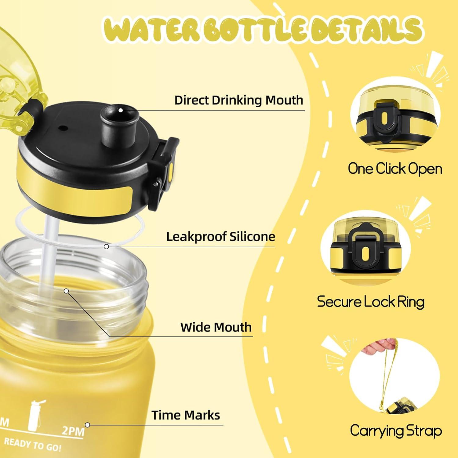 image:imageMotswedi Gourde Sport 500ml Anti Fuite Gourde Enfant Rutilisable Bouteille deau sans BPA Bouteille Reutilisable pour Adulte Randonne lcole Fitness Yoga Rose Rouge ampamp CyanJaune Bleu Roi