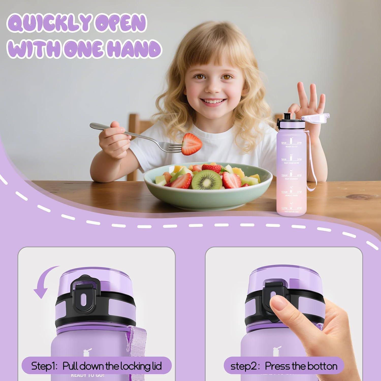 image:imageMotswedi Gourde Sport 500ml Anti Fuite Gourde Enfant Rutilisable Bouteille deau sans BPA Bouteille Reutilisable pour Adulte Randonne lcole Fitness Yoga Rose Rouge ampamp CyanViolet Clair Rose Clair