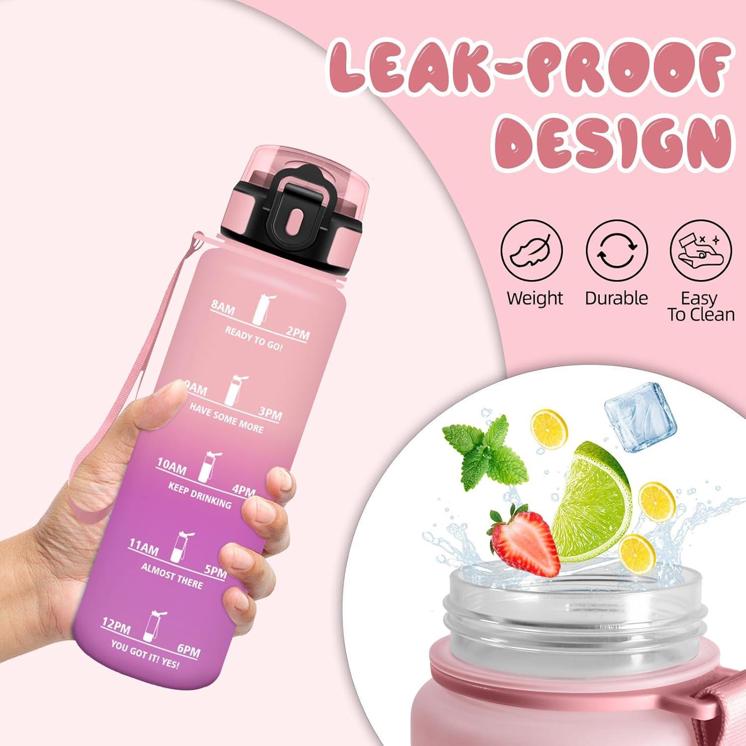 image:imageMotswedi Gourde Sport 500ml Anti Fuite Gourde Enfant Rutilisable Bouteille deau sans BPA Bouteille Reutilisable pour Adulte Randonne lcole Fitness Yoga Rose Rouge ampamp CyanRose Clair Rose Rouge
