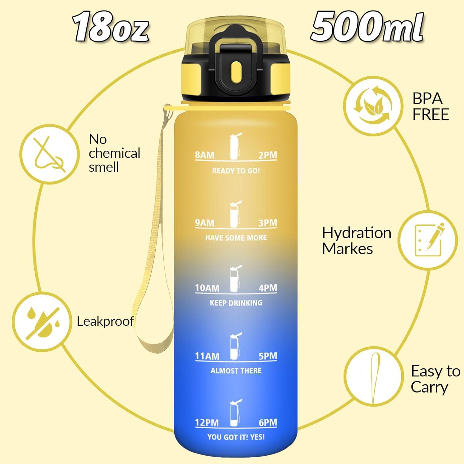 image:imageMotswedi Gourde Sport 500ml Anti Fuite Gourde Enfant Rutilisable Bouteille deau sans BPA Bouteille Reutilisable pour Adulte Randonne lcole Fitness Yoga Rose Rouge ampamp CyanJaune Bleu Roi