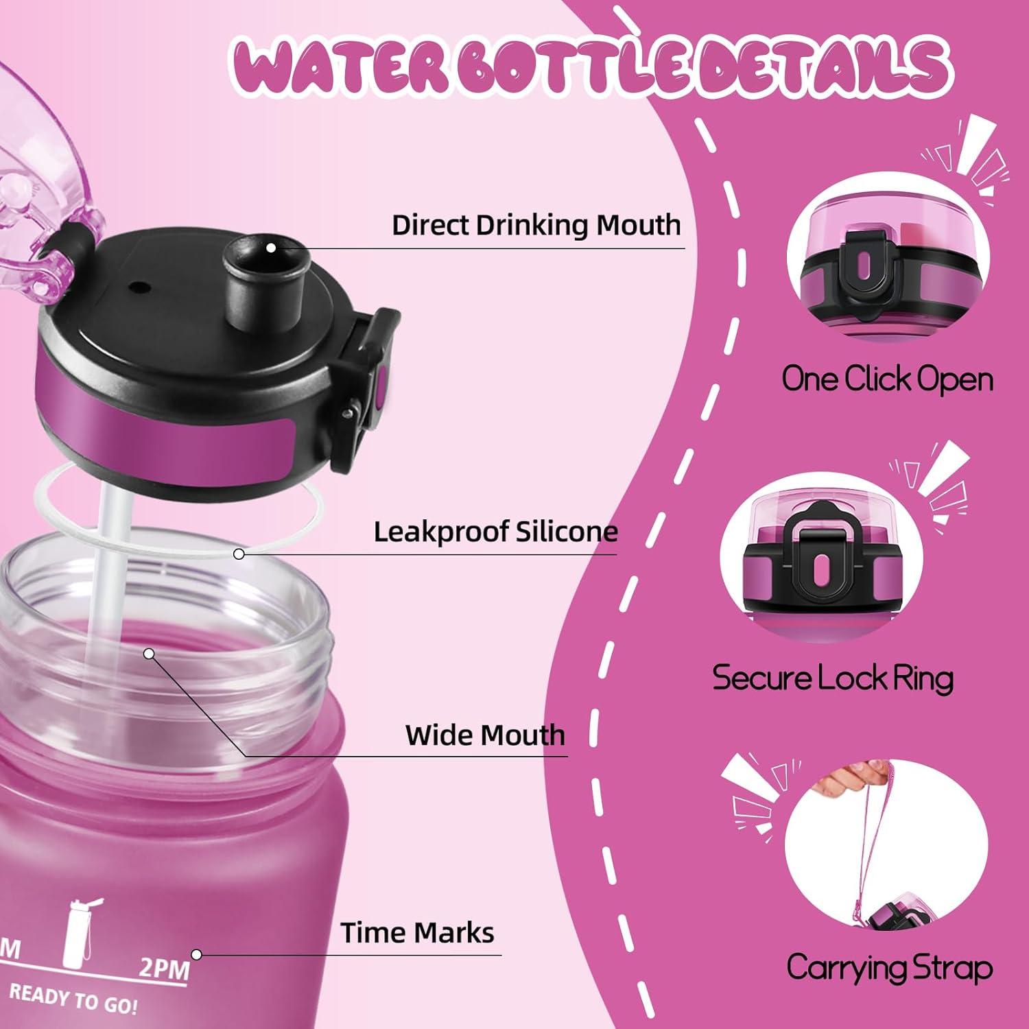 image:imageMotswedi Gourde Sport 500ml Anti Fuite Gourde Enfant Rutilisable Bouteille deau sans BPA Bouteille Reutilisable pour Adulte Randonne lcole Fitness Yoga Rose Rouge ampamp CyanViolet Rouge Noir