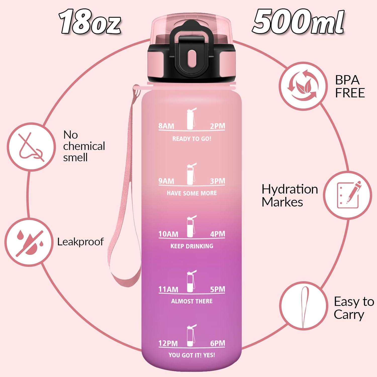 image:imageMotswedi Gourde Sport 500ml Anti Fuite Gourde Enfant Rutilisable Bouteille deau sans BPA Bouteille Reutilisable pour Adulte Randonne lcole Fitness Yoga Rose Rouge ampamp CyanRose Clair Rose Rouge
