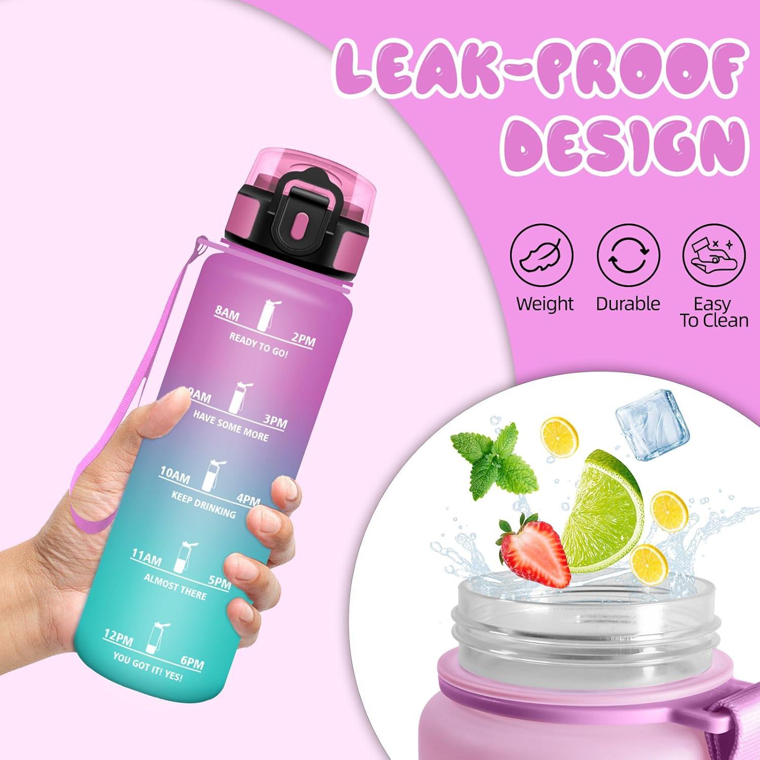 image:imageMotswedi Gourde Sport 500ml Anti Fuite Gourde Enfant Rutilisable Bouteille deau sans BPA Bouteille Reutilisable pour Adulte Randonne lcole Fitness Yoga Rose Rouge ampamp CyanRose Rouge Cyan