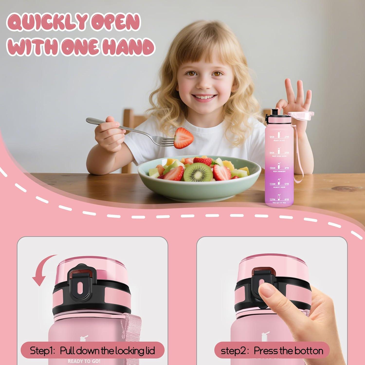 image:imageMotswedi Gourde Sport 500ml Anti Fuite Gourde Enfant Rutilisable Bouteille deau sans BPA Bouteille Reutilisable pour Adulte Randonne lcole Fitness Yoga Rose Rouge ampamp CyanRose Clair Rose Rouge
