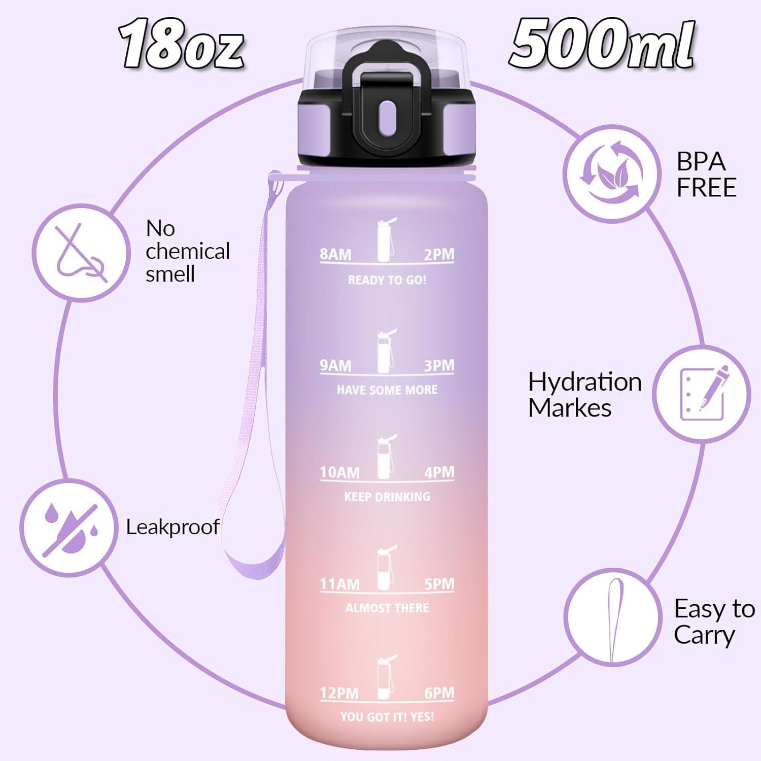 image:imageMotswedi Gourde Sport 500ml Anti Fuite Gourde Enfant Rutilisable Bouteille deau sans BPA Bouteille Reutilisable pour Adulte Randonne lcole Fitness Yoga Rose Rouge ampamp CyanViolet Clair Rose Clair