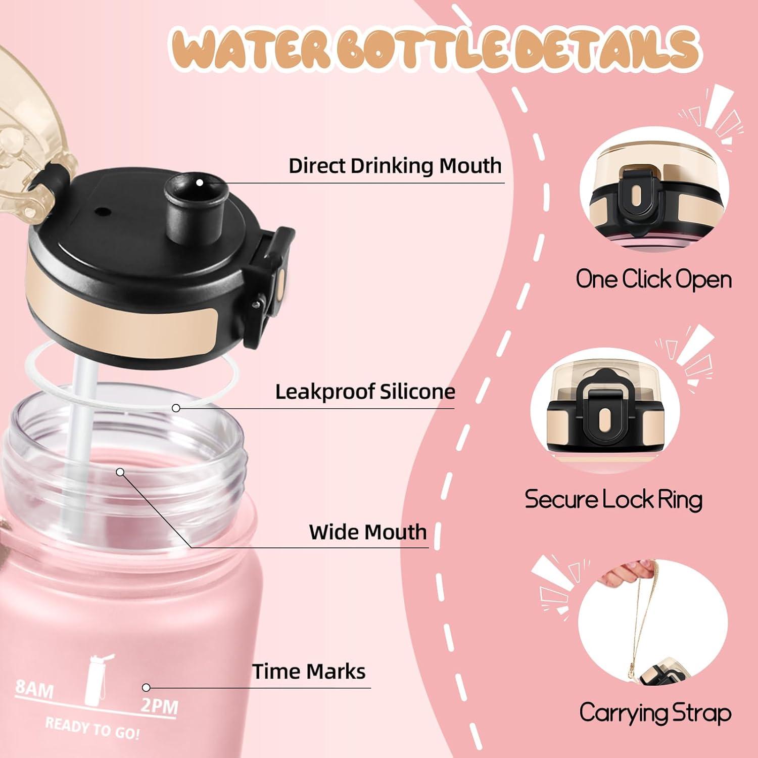 image:imageMotswedi Gourde Sport 500ml Anti Fuite Gourde Enfant Rutilisable Bouteille deau sans BPA Bouteille Reutilisable pour Adulte Randonne lcole Fitness Yoga Rose Rouge ampamp CyanRose Bleu Ciel
