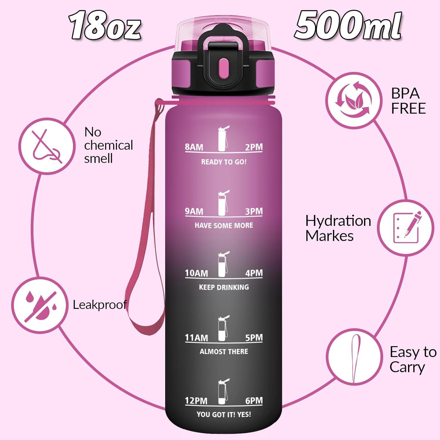 image:imageMotswedi Gourde Sport 500ml Anti Fuite Gourde Enfant Rutilisable Bouteille deau sans BPA Bouteille Reutilisable pour Adulte Randonne lcole Fitness Yoga Rose Rouge ampamp CyanViolet Rouge Noir