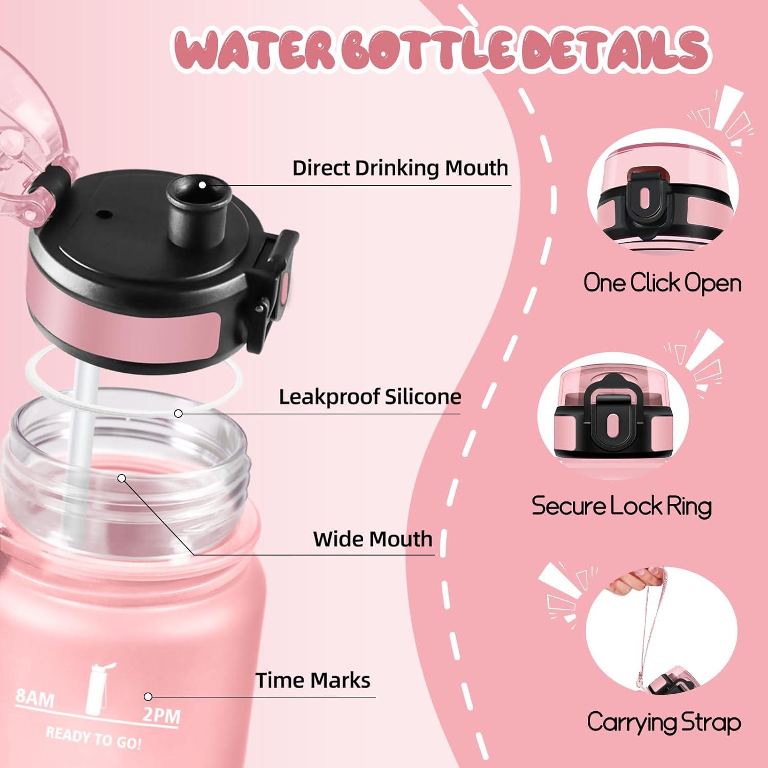 image:imageMotswedi Gourde Sport 500ml Anti Fuite Gourde Enfant Rutilisable Bouteille deau sans BPA Bouteille Reutilisable pour Adulte Randonne lcole Fitness Yoga Rose Rouge ampamp CyanRose Clair Rose Rouge