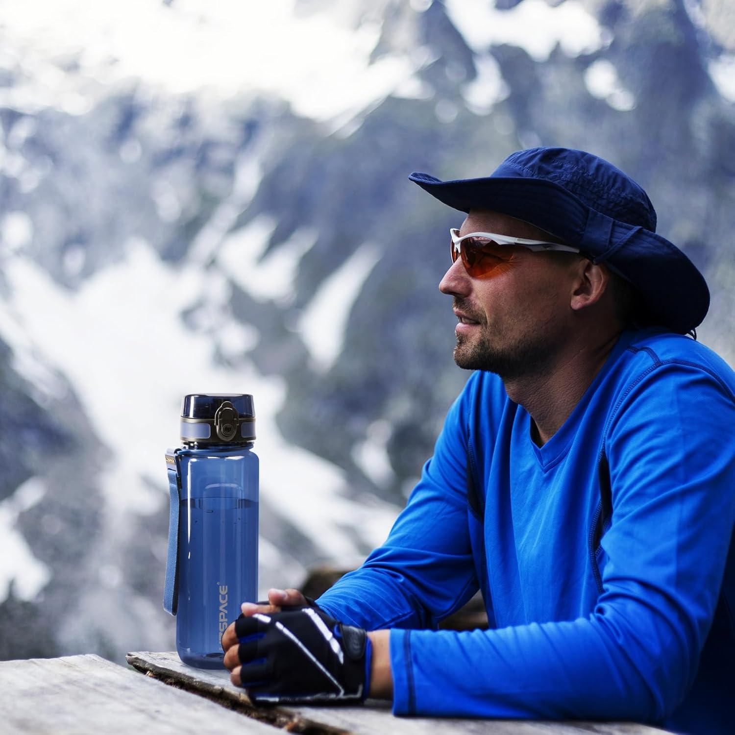 image:imageUZSPACE Gourde Sport 500ml750ml950ml Gourde Sans BPA tanche Pour Vlo Fitness ExtrieurBleu