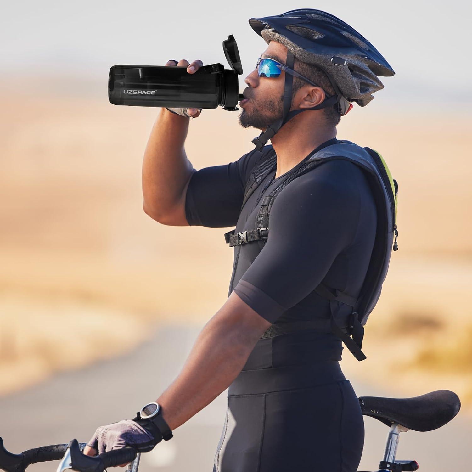 image:imageUZSPACE Gourde Sport 500ml750ml950ml Gourde Sans BPA tanche Pour Vlo Fitness ExtrieurNoir