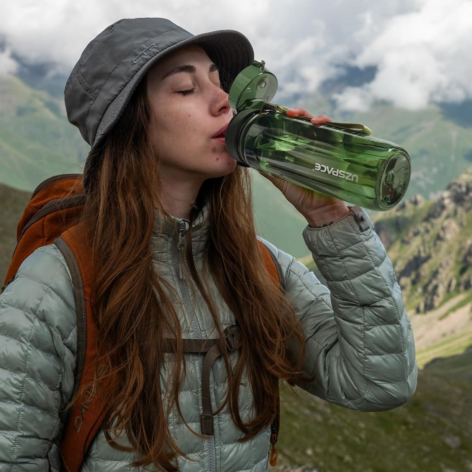 image:imageUZSPACE Gourde Sport 500ml750ml950ml Gourde Sans BPA tanche Pour Vlo Fitness ExtrieurVert