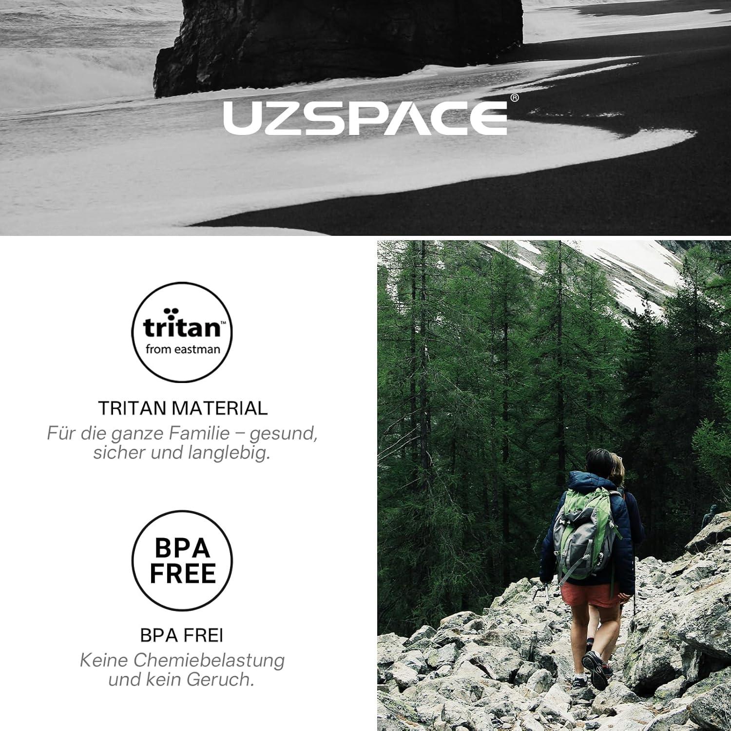 image:imageUZSPACE Gourde Sport 500ml750ml950ml Gourde Sans BPA tanche Pour Vlo Fitness ExtrieurVert