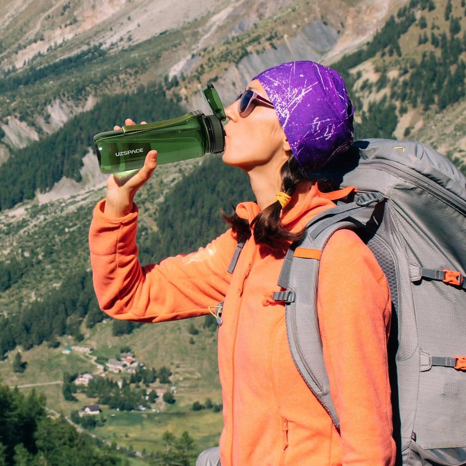 image:imageUZSPACE Gourde Sport 500ml750ml950ml Gourde Sans BPA tanche Pour Vlo Fitness ExtrieurVert