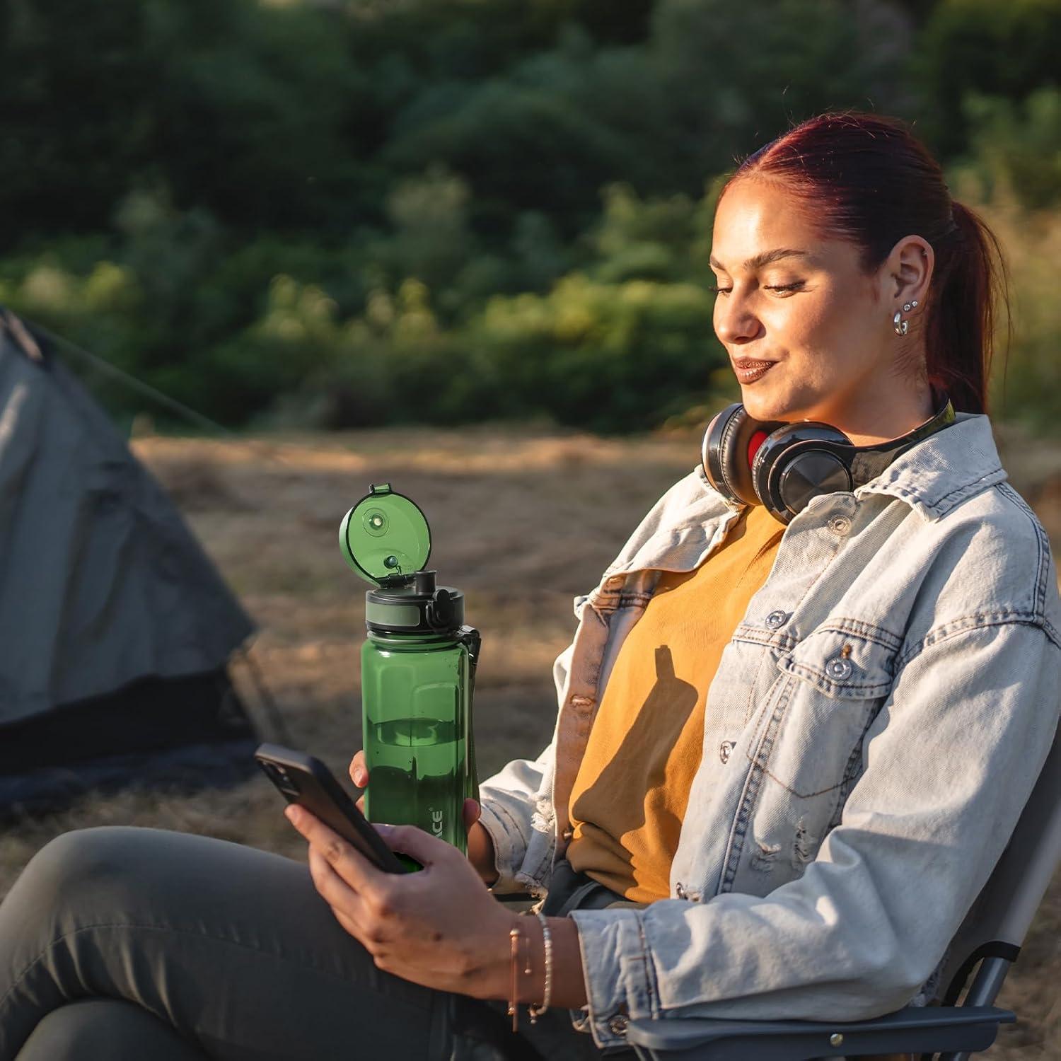 image:imageUZSPACE Gourde Sport 500ml750ml950ml Gourde Sans BPA tanche Pour Vlo Fitness ExtrieurVert