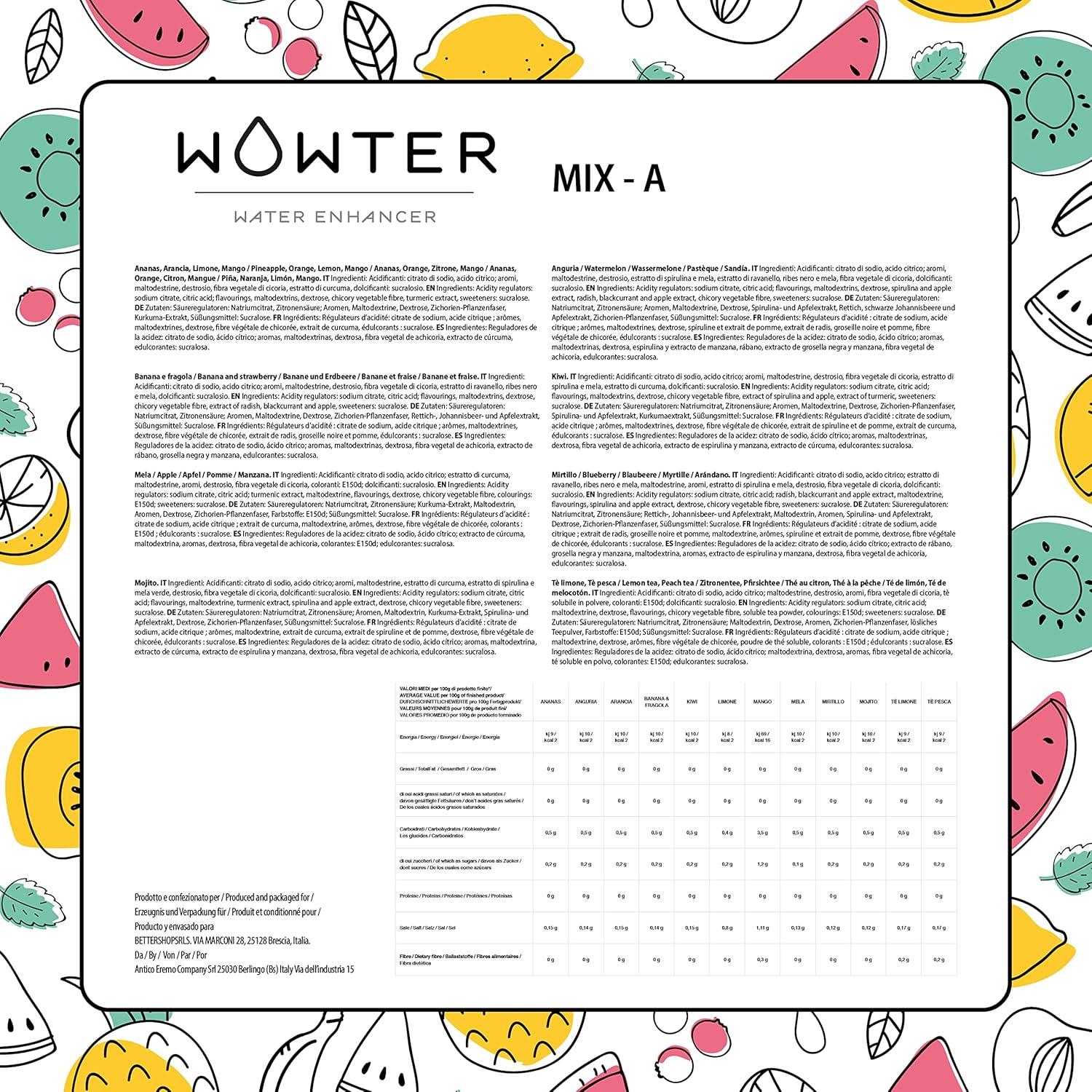 image:imageWOWTER by AMZ BETTER Poudre Pour Aromatiser leau 12 Sachets de Poudre de Saveur Dragon Fruit Sans Calories Sans OGM Sans Gluten Sans Sucre Made in Italy 48 gDRAGON FRUIT