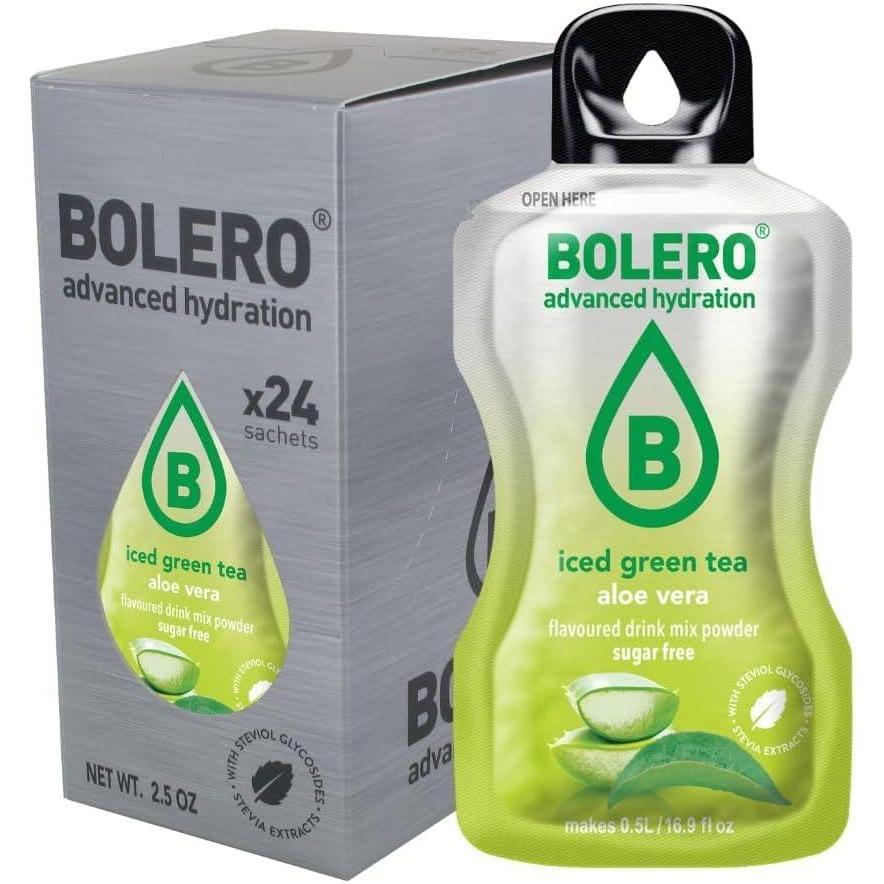 image:imageBolero TH VERT GLAC ALOE VERA 24x3g Poudre pour boisson sans sucre dulcore la stvia vitamine C convient aux enfants aux sportifs et aux diabtiques sans gluten et compatible avec un r