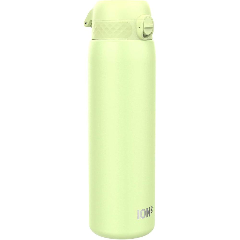 image:imageION8 Gourde Inox Lger 1 Litre Non Isol AntiFuite Facile Ouvrir Verrouillage Scuris Lavable au LaveVaisselle Poigne de Transport Acier Inoxydable 1200ml Bleu Marine CendrVert Poire