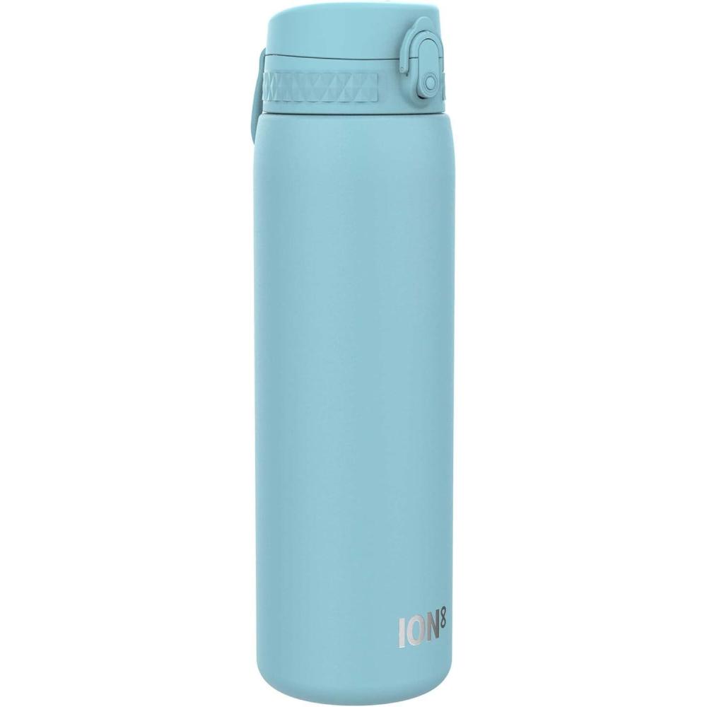 image:imageION8 Gourde Inox Lger 1 Litre Non Isol AntiFuite Facile  Ouvrir Verrouillage Scuris Lavable au LaveVaisselle Poigne de Transport Acier Inoxydable 1200ml Bleu Marine CendrBleu Dalaska
