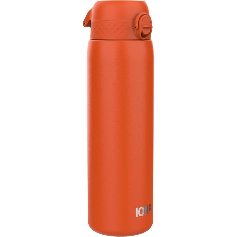 image:imageION8 Gourde Inox Lger 1 Litre Non Isol AntiFuite Facile Ouvrir Verrouillage Scuris Lavable au LaveVaisselle Poigne de Transport Acier Inoxydable 1200ml Bleu Marine CendrOrange