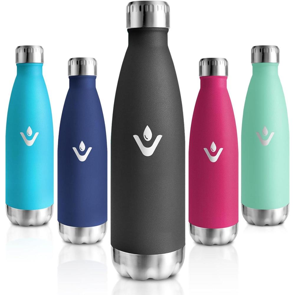 image:imageMotswedi Gourde Isotherme 500ml Gourde Inox Enfant 24h Froid ampamp 12h Chaud Thermos Isotherme sans BPA Rutilisable Bouteille deau pour Randonne Sport Fitness Gym Bleu CielNoir