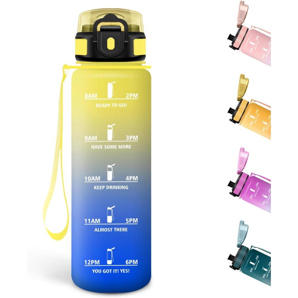 image:imageMotswedi Gourde Sport 500ml Anti Fuite Gourde Enfant Rutilisable Bouteille deau sans BPA Bouteille Reutilisable pour Adulte Randonne lcole Fitness Yoga Rose Rouge ampamp CyanJaune Bleu Roi