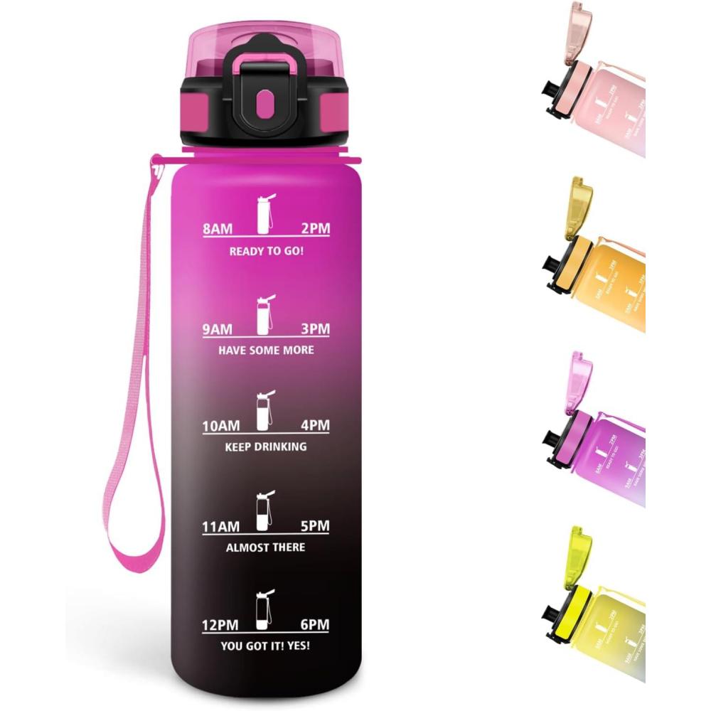 image:imageMotswedi Gourde Sport 500ml Anti Fuite Gourde Enfant Rutilisable Bouteille deau sans BPA Bouteille Reutilisable pour Adulte Randonne lcole Fitness Yoga Rose Rouge ampamp CyanViolet Rouge Noir