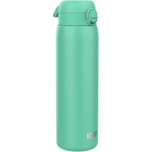ION8 Gourde Inox Léger 1 Litre, Non Isolé, Anti-Fuite, Facile à Ouvrir, Verrouillage Sécurisé, Lavable au Lave-Vaisselle, Poignée de Transport, Acier Inoxydable, 1200ml, Bleu Marine Cendré(Sarcelle)