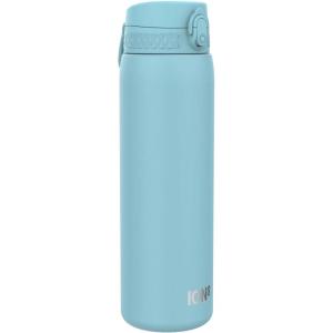 ION8 Gourde Inox Léger 1 Litre, Non Isolé, Anti-Fuite, Facile à Ouvrir, Verrouillage Sécurisé, Lavable au Lave-Vaisselle, Poignée de Transport, Acier Inoxydable, 1200ml, Bleu Marine Cendré(Bleu Dalaska)