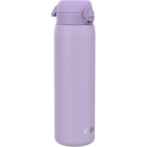 ION8 Gourde Inox Léger 1 Litre, Non Isolé, Anti-Fuite, Facile à Ouvrir, Verrouillage Sécurisé, Lavable au Lave-Vaisselle, Poignée de Transport, Acier Inoxydable, 1200ml, Bleu Marine Cendré(Violet Clair)