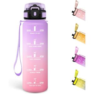 Motswedi Gourde Sport, 500ml Anti Fuite, Gourde Enfant, Réutilisable, Bouteille d&rsquo;eau, sans BPA, Bouteille Reutilisable, pour Adulte, Randonnée, l&rsquo;école, Fitness, Yoga, Rose Rouge & Cyan(Violet Clair & Rose Clair)