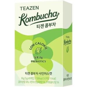 TEAZEN – Pack de 10 Sachets Kombucha Raisin Shine Muscat – Boisson Instantanée Probiotique – Thé Sans Sucre – Faible en Calories – Vegan – Clean Label – 10 x 5 g