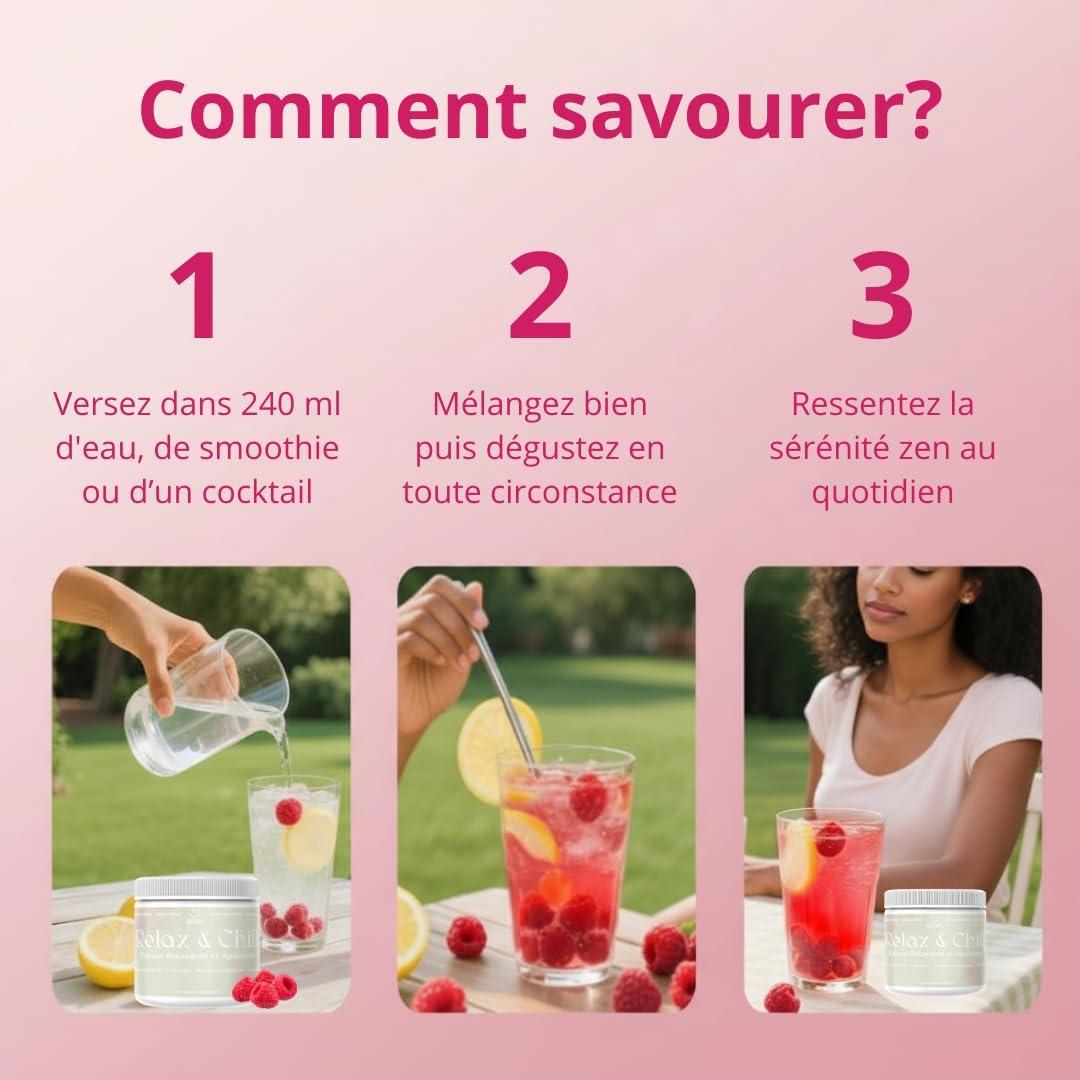 image:imageAshwagandha KSM66 Boisson AntiStress ampamp CortisolMagnesium Bisglycinate pour la Relaxation ampamp le SommeilVitamine dL TheanineVeganSans Gluten Sucre OGMLimonade la framboise30 dosesAdulteAdo