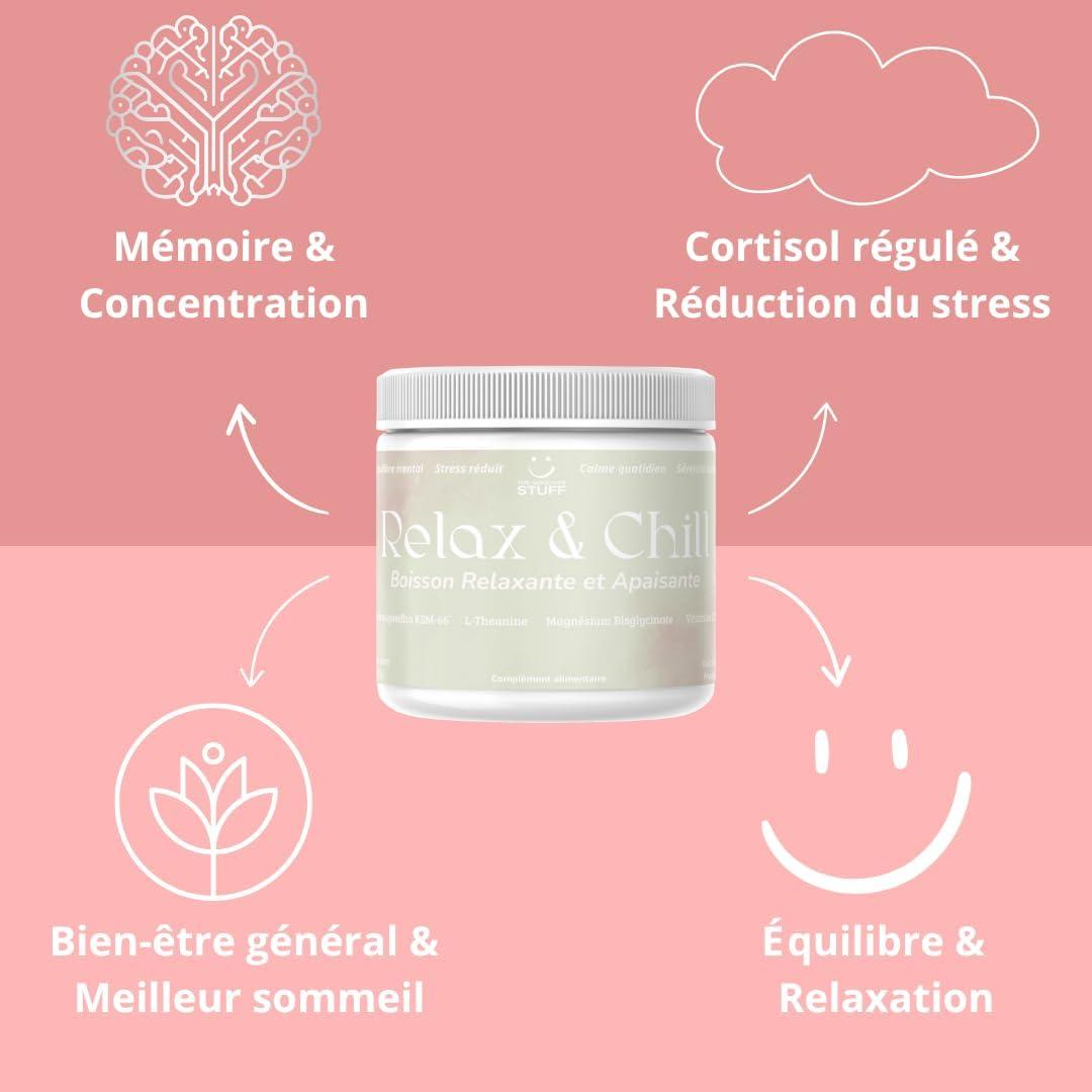 image:imageAshwagandha KSM66 Boisson AntiStress ampamp CortisolMagnesium Bisglycinate pour la Relaxation ampamp le SommeilVitamine dL TheanineVeganSans Gluten Sucre OGMLimonade la framboise30 dosesAdulteAdo