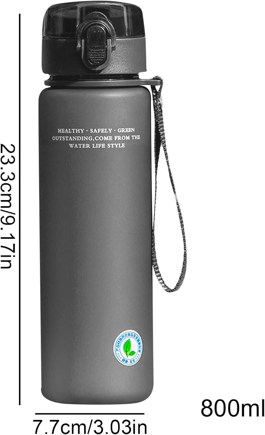 image:imageBouteille deau de sport pour bouteille deau sportive Leafproof 800 ml grande capacit bouteille pourConteneurs de boissons pour sports et en plein air femmes hommesGris