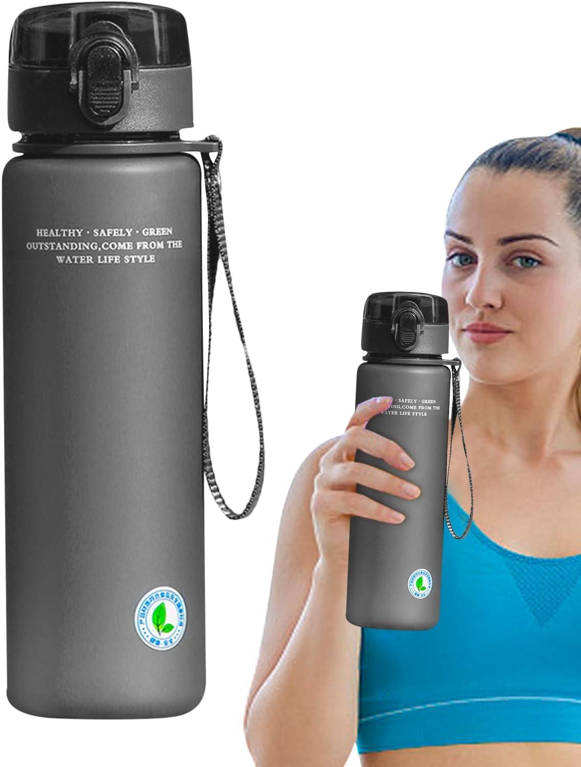 image:imageBouteille deau de sport pour bouteille deau sportive Leafproof 800 ml grande capacit bouteille pourConteneurs de boissons pour sports et en plein air femmes hommesGris