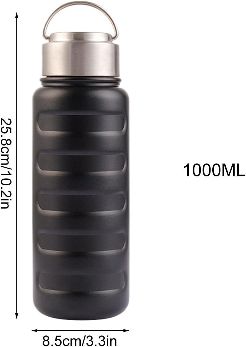 image:imageBouteille deau en acier inoxydable bouteille deau isole Acier inoxydable de boisson sportive Bouteille isole tanche la fuite portable de 34 oz pour la salle de sport deNoir
