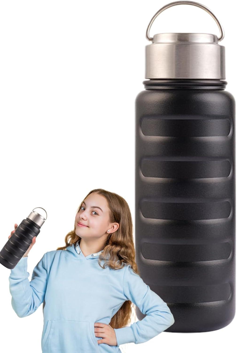 image:imageBouteille deau en acier inoxydable bouteille deau isole Acier inoxydable de boisson sportive Bouteille isole tanche la fuite portable de 34 oz pour la salle de sport deNoir