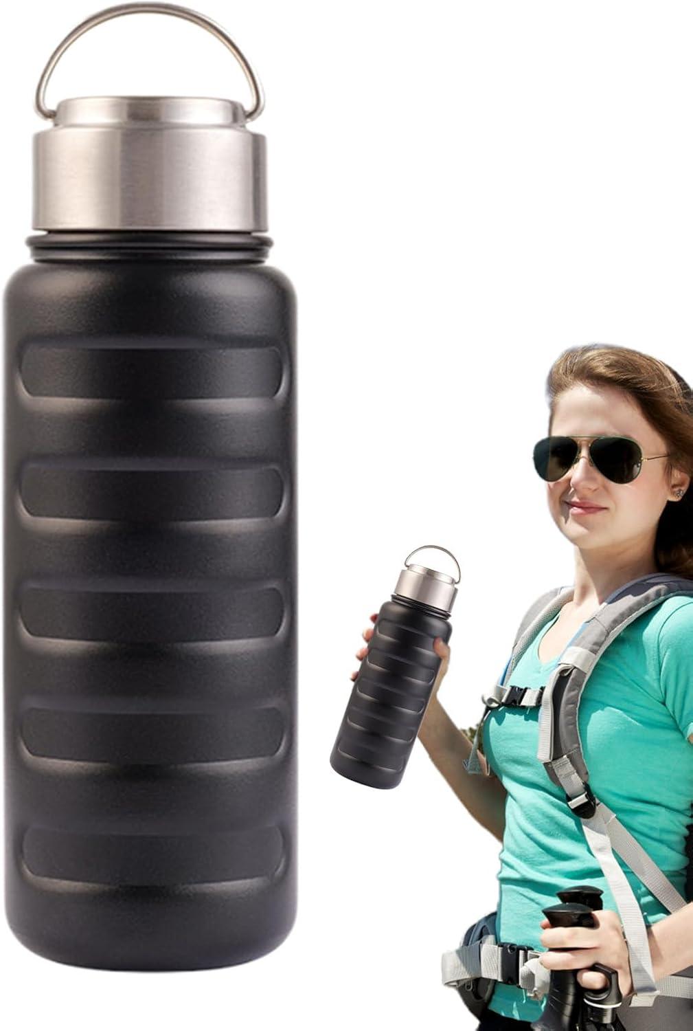 image:imageBouteille deau en acier inoxydable bouteille deau isole Acier inoxydable de boisson sportive Bouteille isole tanche la fuite portable de 34 oz pour la salle de sport deNoir
