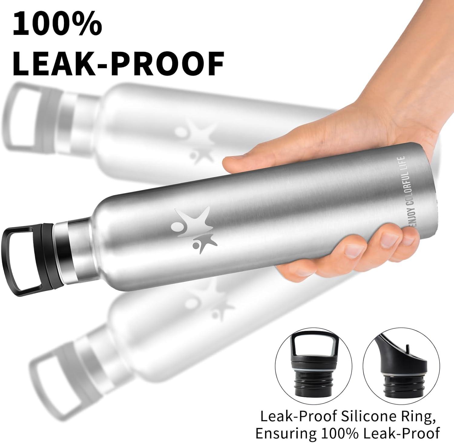 image:imageBouteille deau isotherme en acier inoxydable sans BPA pour le sport le camping et la randonne 1 lInoxydable