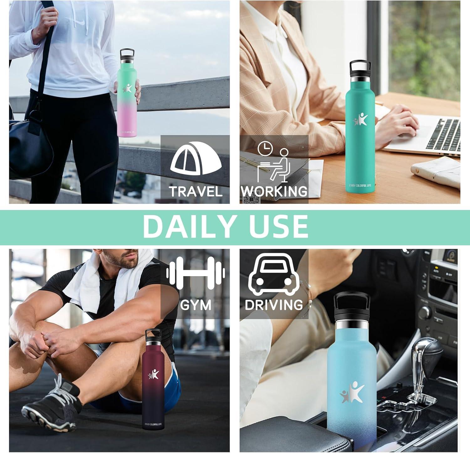 image:imageBouteille deau isotherme en acier inoxydable sans BPA pour le sport le camping et la randonne 1 lVertrose