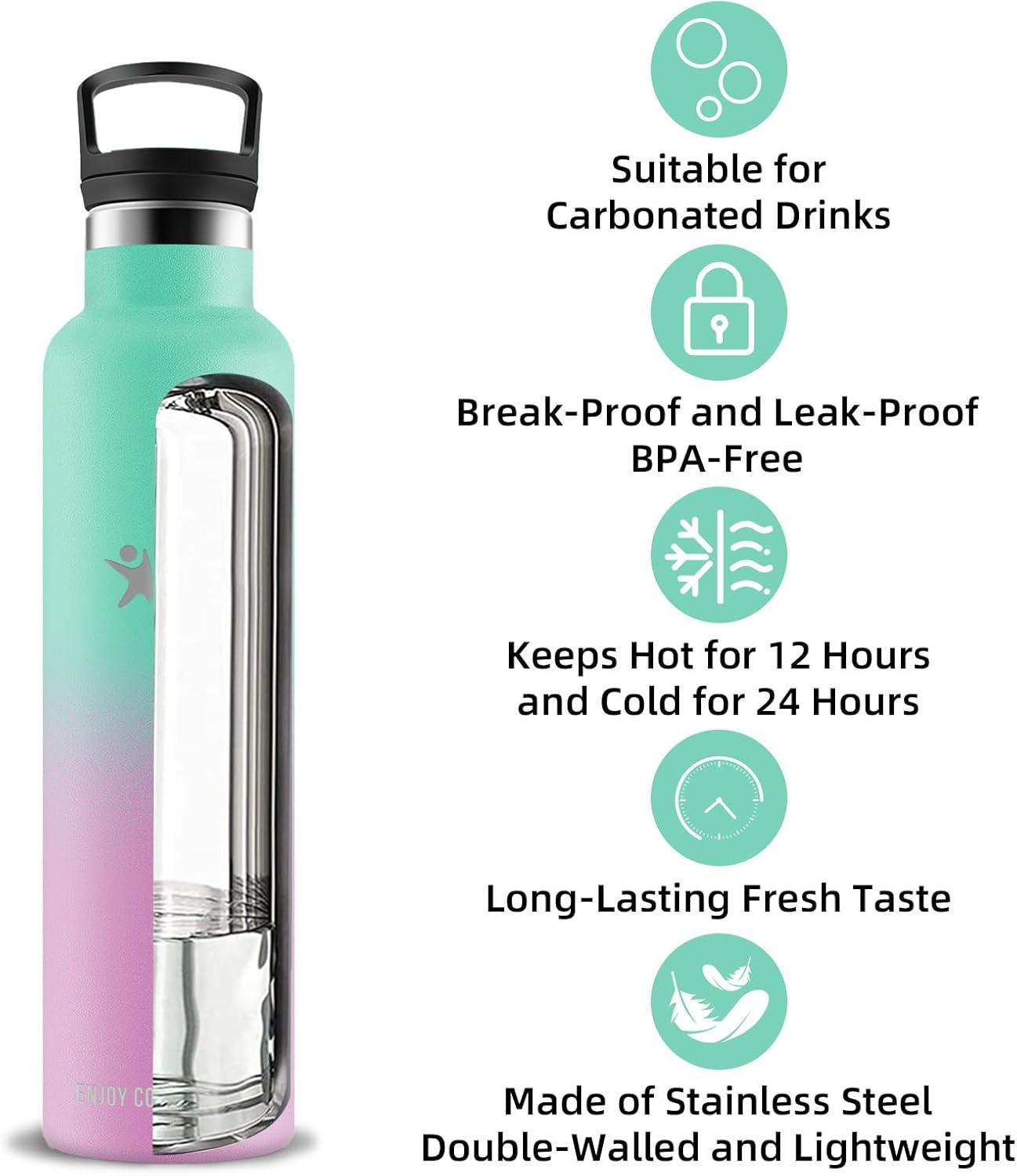 image:imageBouteille deau isotherme en acier inoxydable sans BPA pour le sport le camping et la randonne 1 lVertrose