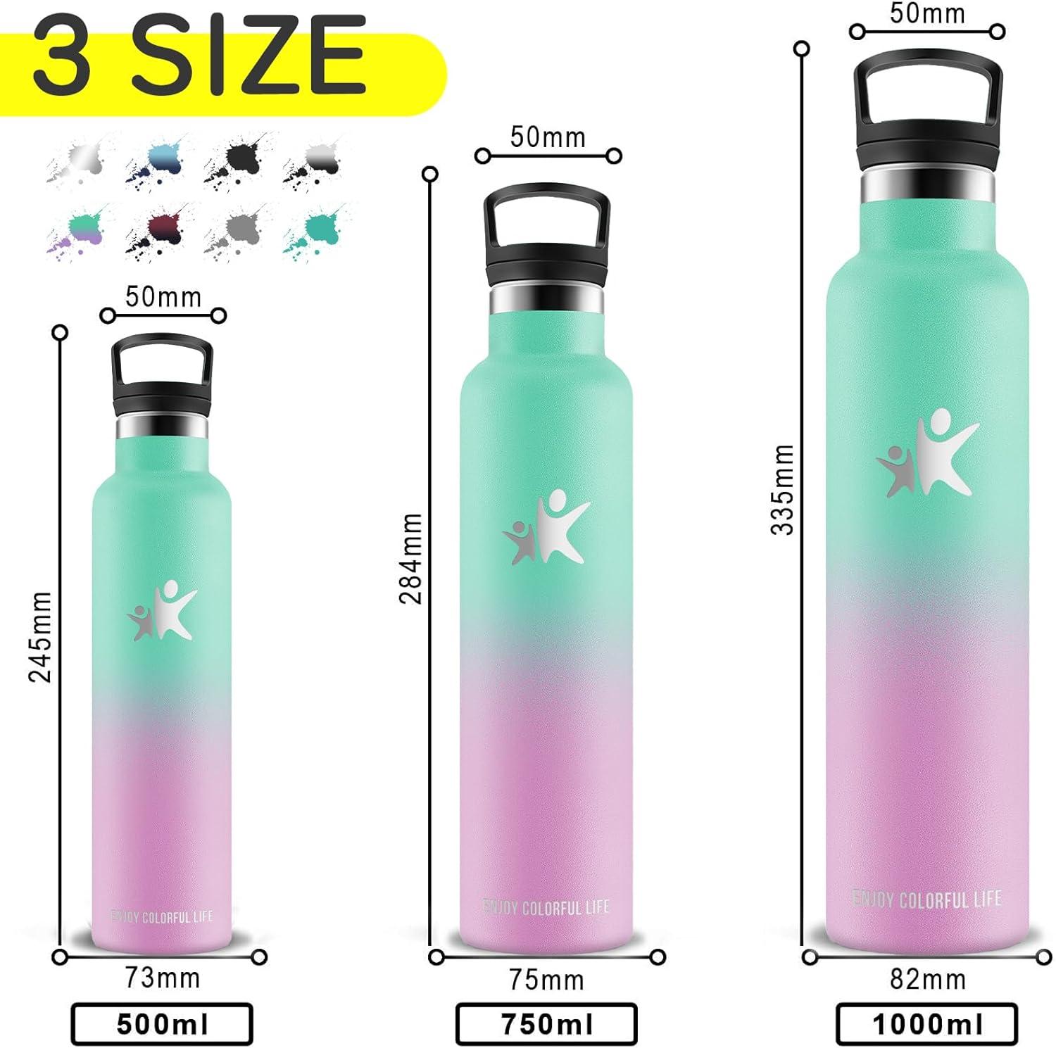 image:imageBouteille deau isotherme en acier inoxydable sans BPA pour le sport le camping et la randonne 1 lVertrose