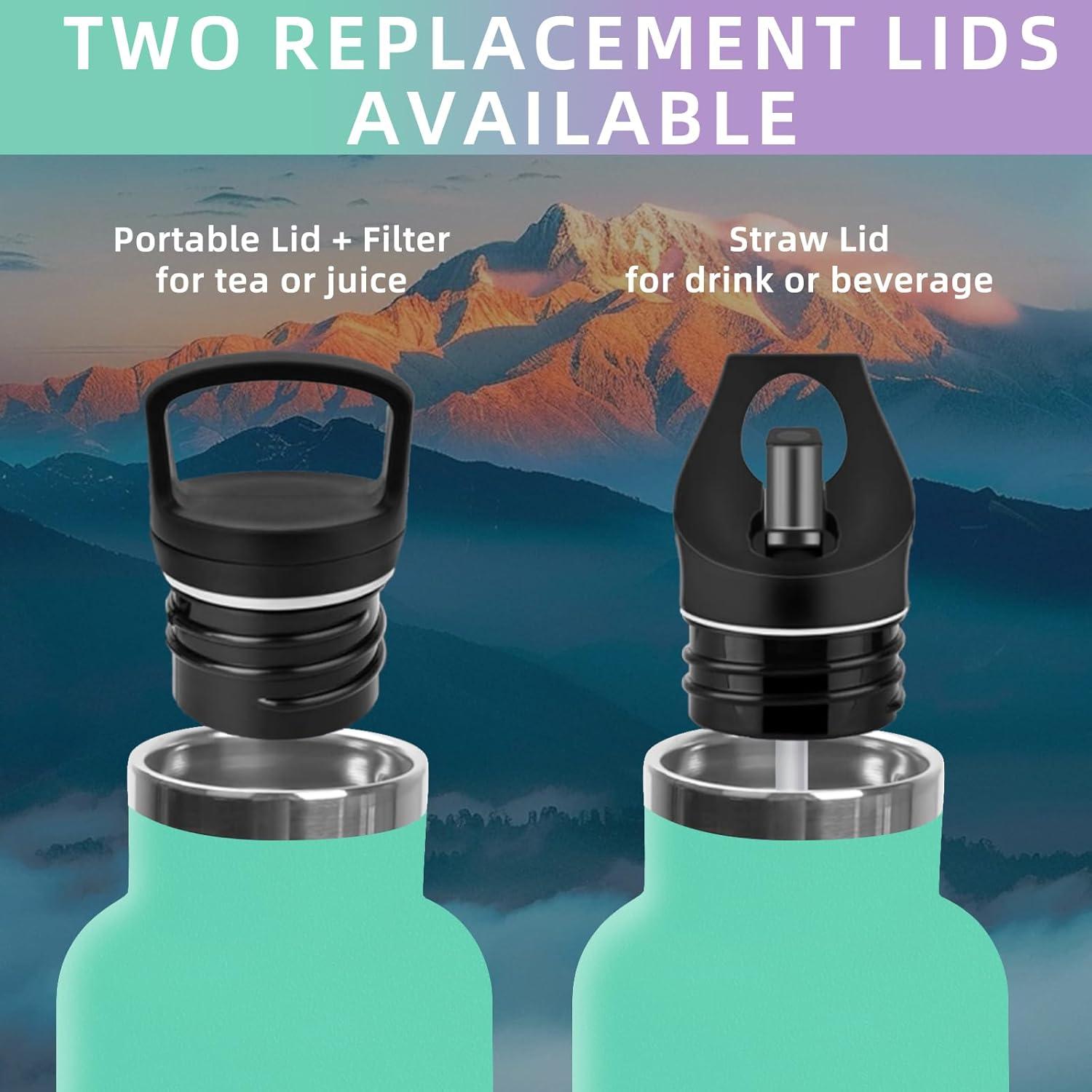 image:imageBouteille deau isotherme en acier inoxydable sans BPA pour le sport le camping et la randonne 1 lVertviolet
