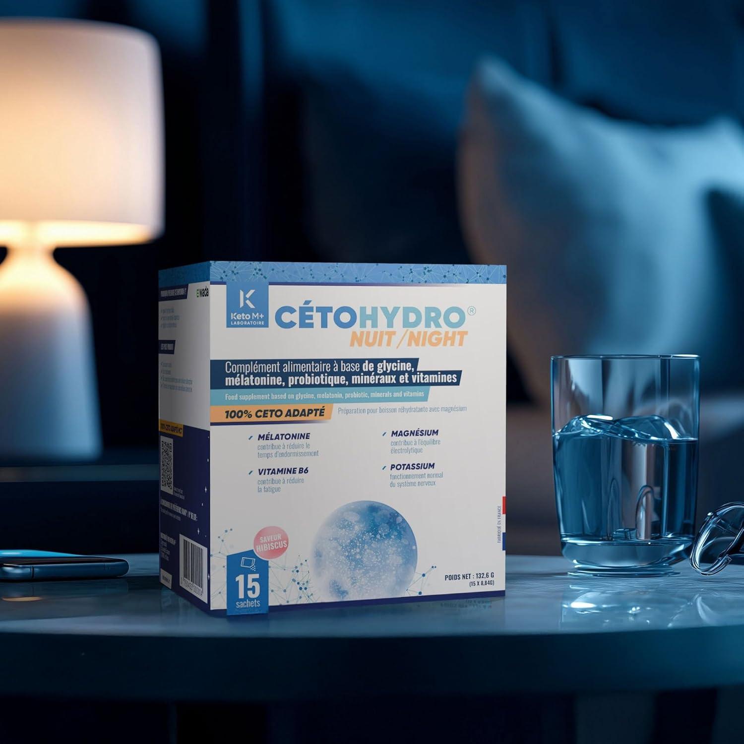 image:imageCTOHYDRO Nuit Boisson Ctogne Sans Sucre avec Glycine ampamp Magnsium Sommeil ampamp Hydratation Hibiscus 15 Doses