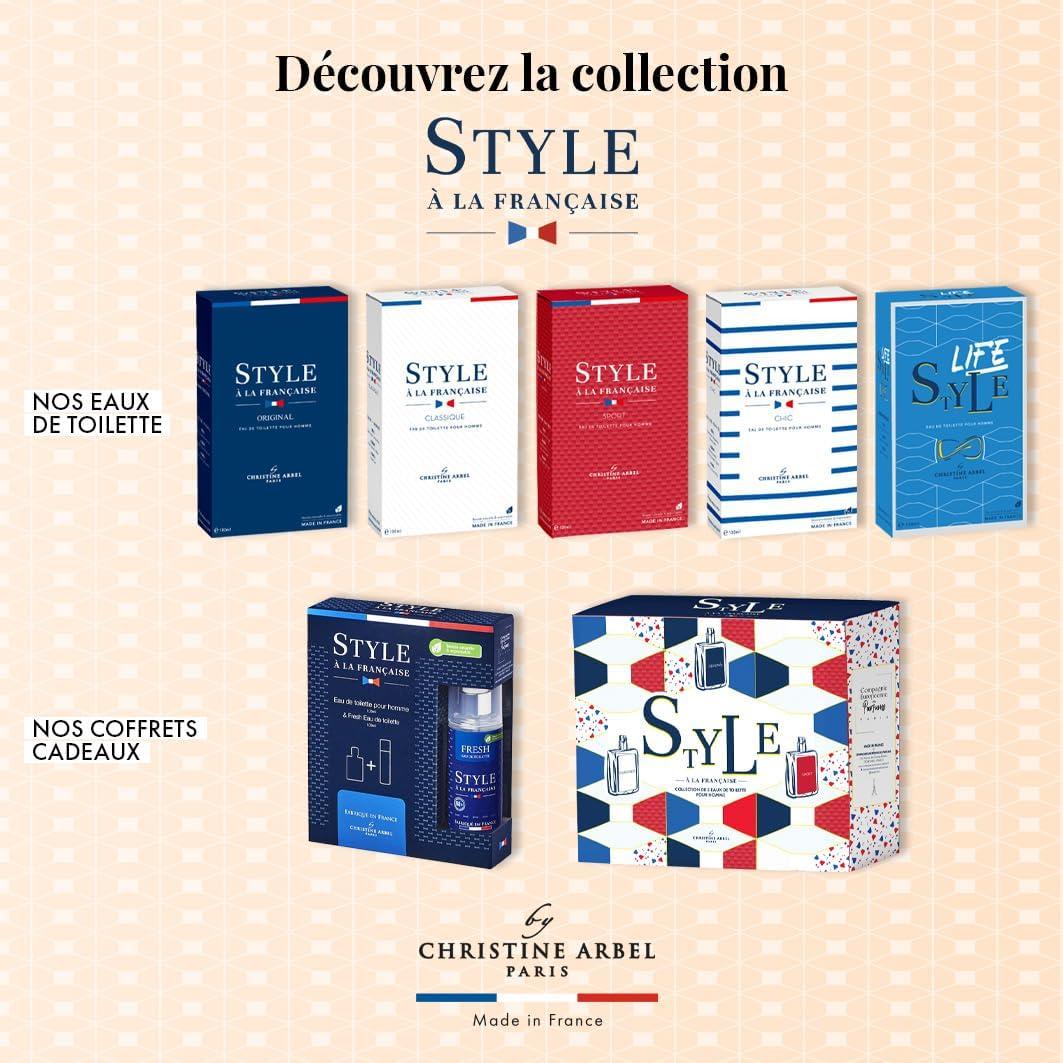 image:imageChristine ARBEL coffret collection Eau de Toilette Style la Franaise ORIGINAL CLASSIQUE SPORT Parfum pour Homme 3 x Vapo 30ml Fabriqu en France90 ml Lot de 1