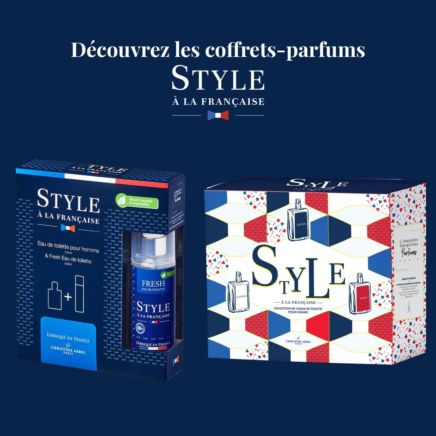 image:imageChristine ARBEL coffret collection Eau de Toilette Style la Franaise ORIGINAL CLASSIQUE SPORT Parfum pour Homme 3 x Vapo 30ml Fabriqu en France90 ml Lot de 1