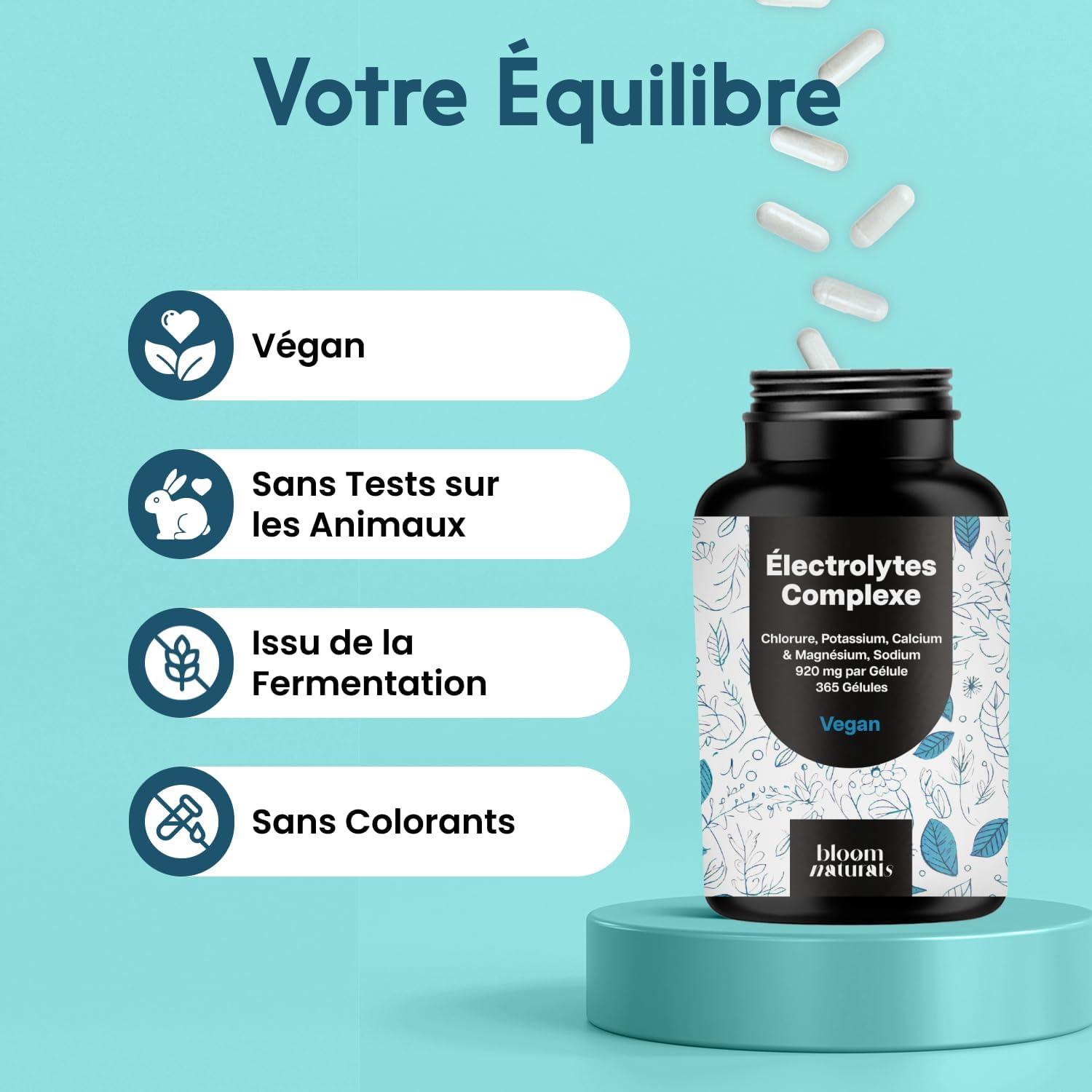 image:imageElectrolytes Hydratation Complexe 365 Glules Haute Biodisponibilit avec Chlorure Potassium Calcium Magnesium Sodium Vegan et Produit en Allemagne Electrolyte Supplement