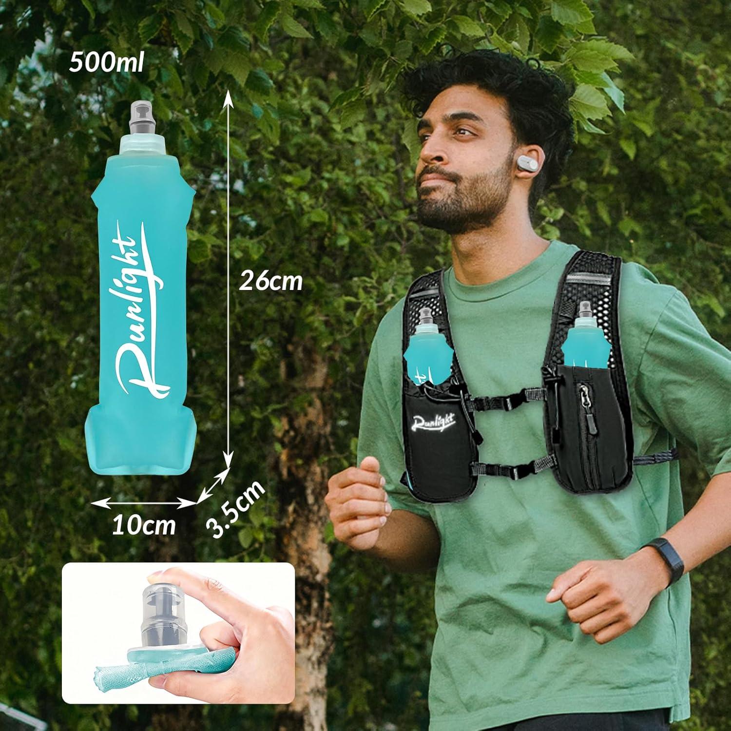 image:imageGilet de course sac dos eau lger avec bouteille souple de 500 ml sac dos de course pour hommes et femmes sac dos dhydratation pour la randonne le cyclisme pour hommes et femmes