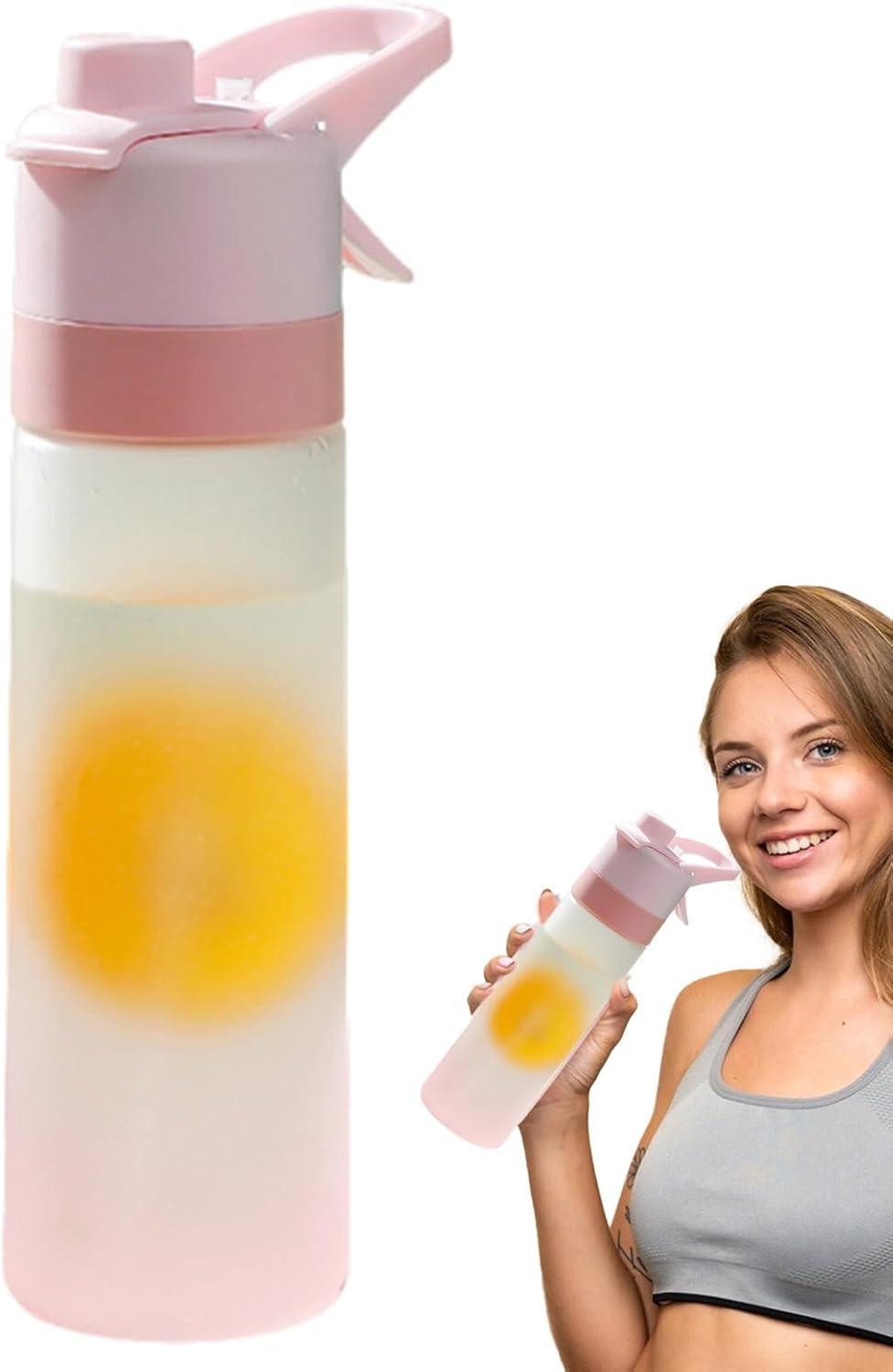 image:imageGnrique Bouteille Deau Brumisante Bouteille Pulvrisateur Rutilisable Avec Paille Antifuite Tasse Givre Dgrade Pour Enfant Adulte Garon Fille Lcole Camping Gym Sport YogaPink